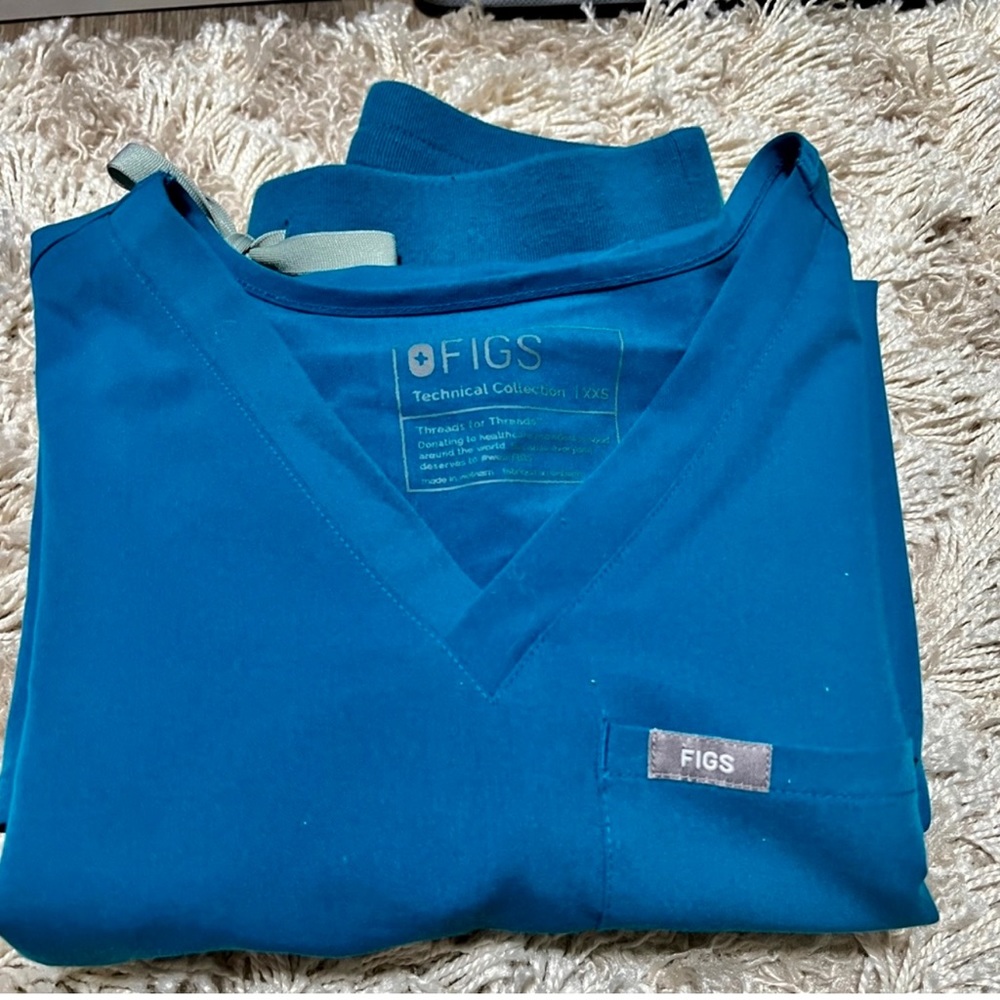FIGS XXS Scrub set Pacific Blue